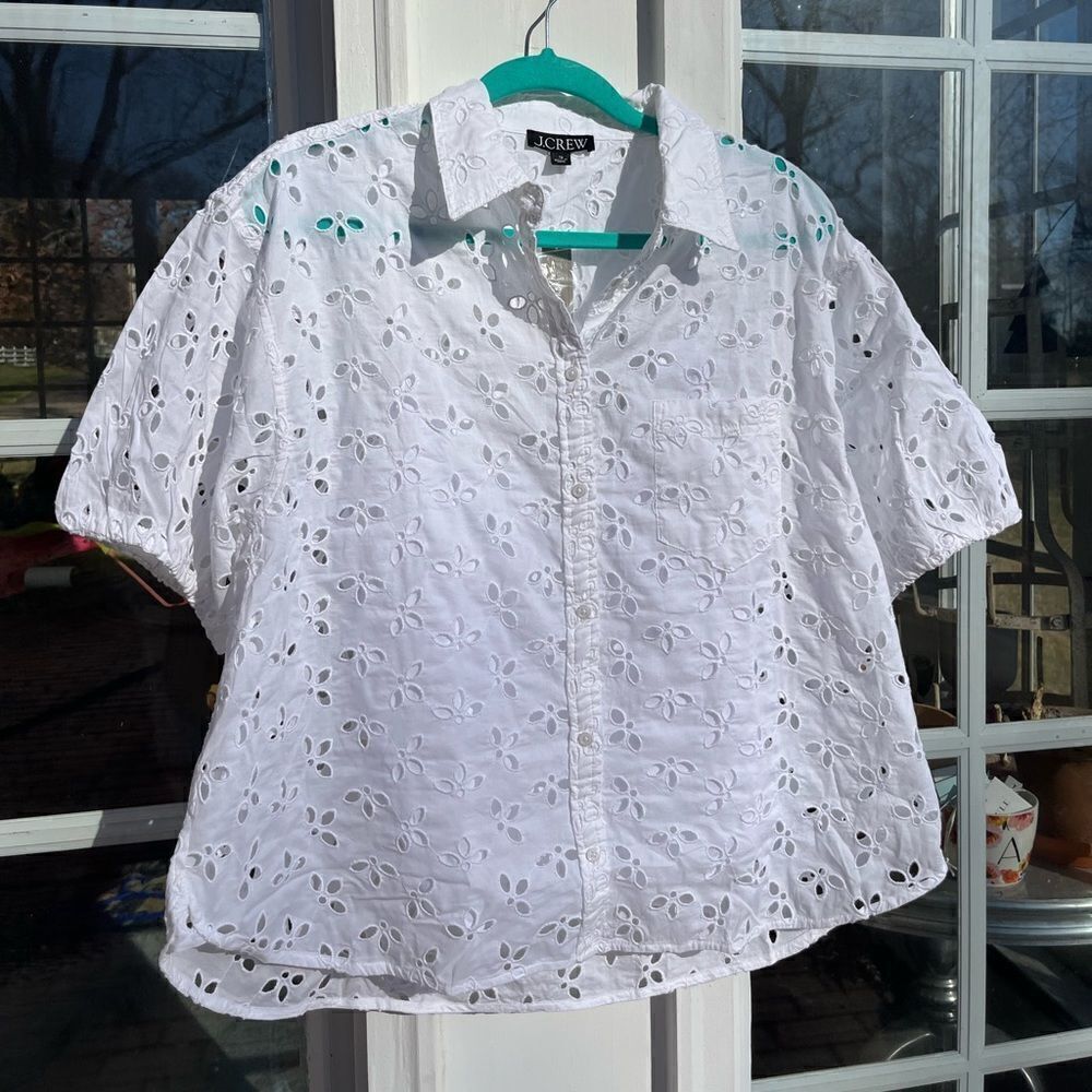 J Crew Spring Garden Eyelet Top NWT - Picture 6 of 11